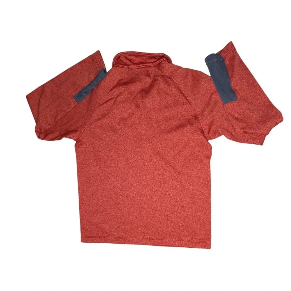 The North Face Pullover Mens Medium Orange 1/4 Zip Fleece Heathered Activewear
